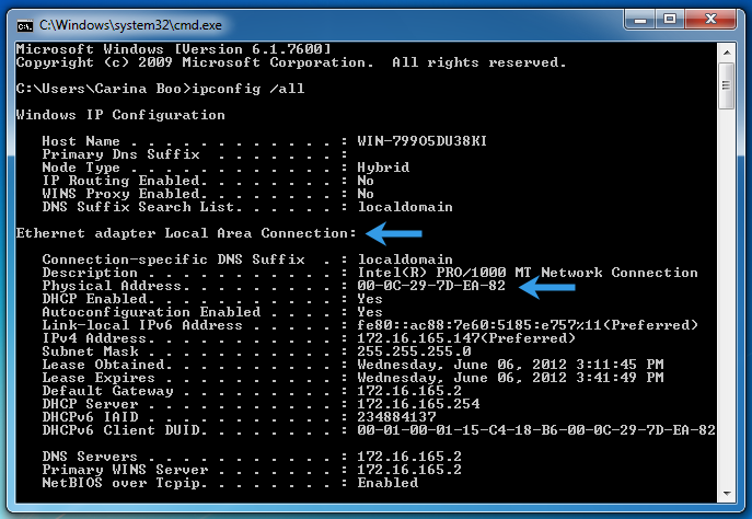 how to get ethernet adapter mac address